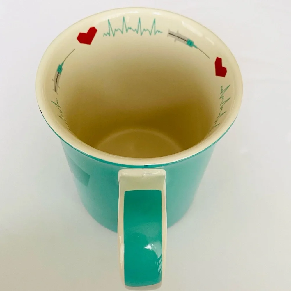 Enesco Our Name is Mud Nurse Stoneware Mug Blue Green Turquoise Nurses Day